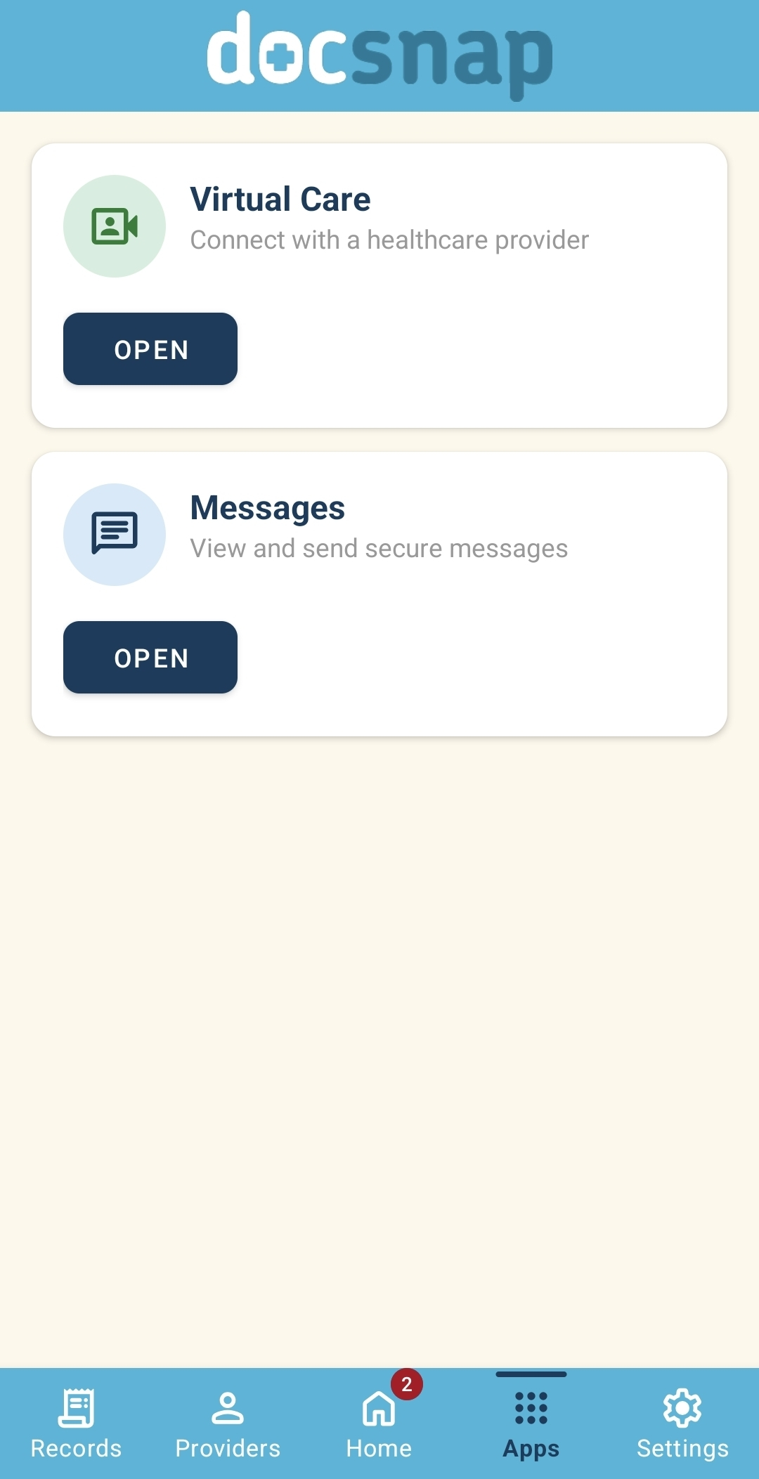 The Apps tab.