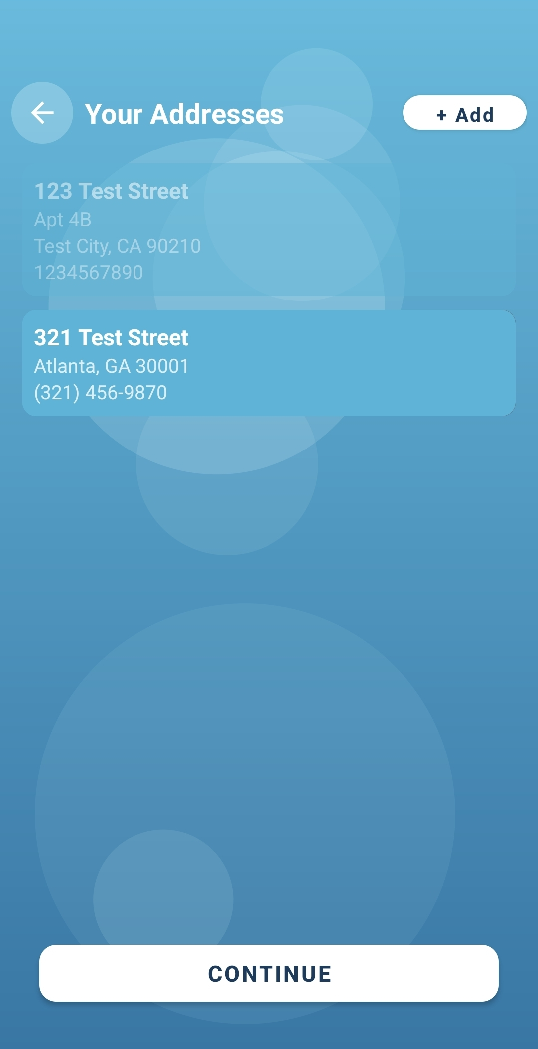 Continue once every address is added